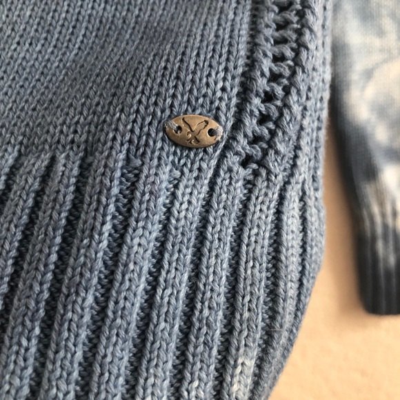 American Eagle Outfitters Blue Long Sleeve Tie Dye Crewneck Sweater Small New - Picture 7 of 11